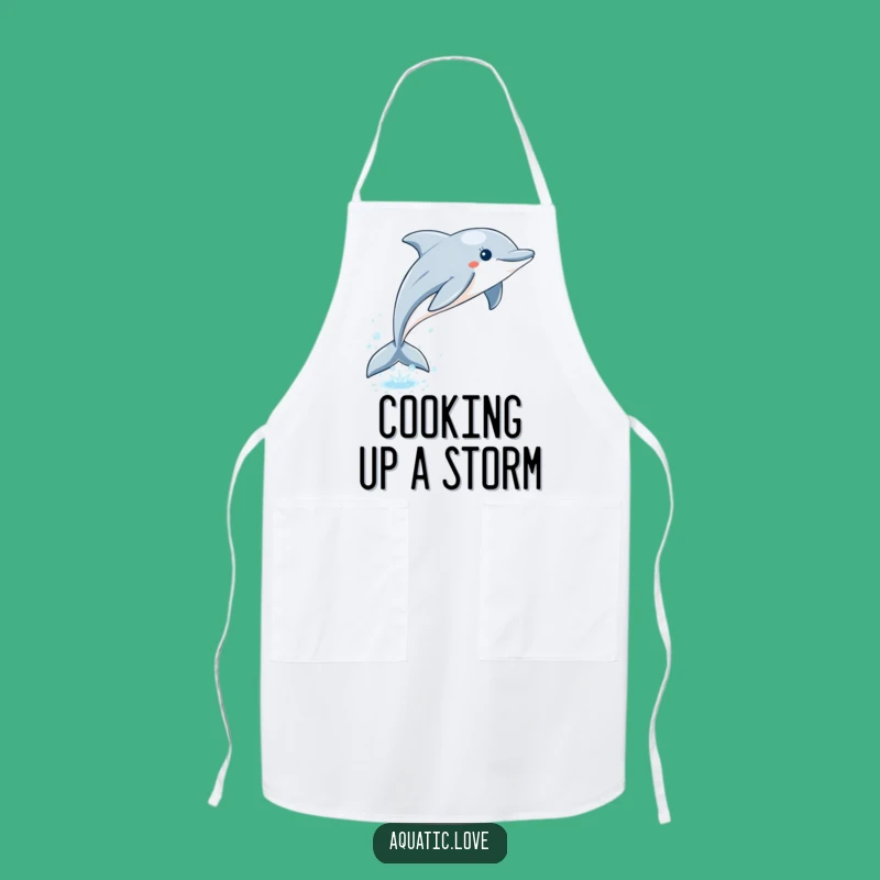 Funny Dolphin Leap Apron: Playful Chef, Kitchen Fun, Great Funny Gift for Cooks