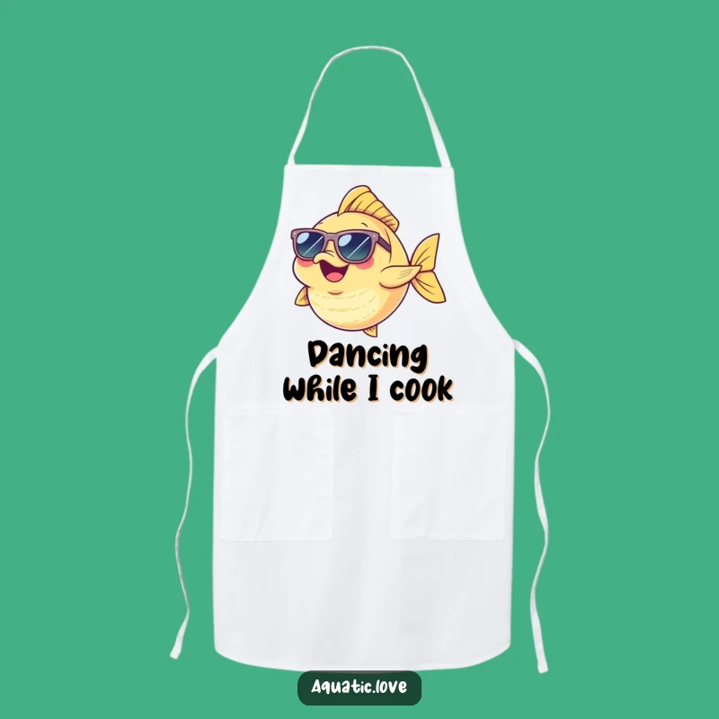 Funny Dancing Fish Apron: Cheerful Chef Character, Great Funny Gift