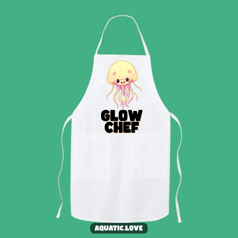 Funny Happy Jellyfish Apron: Kitchen Glow, Adorable Funny Gift