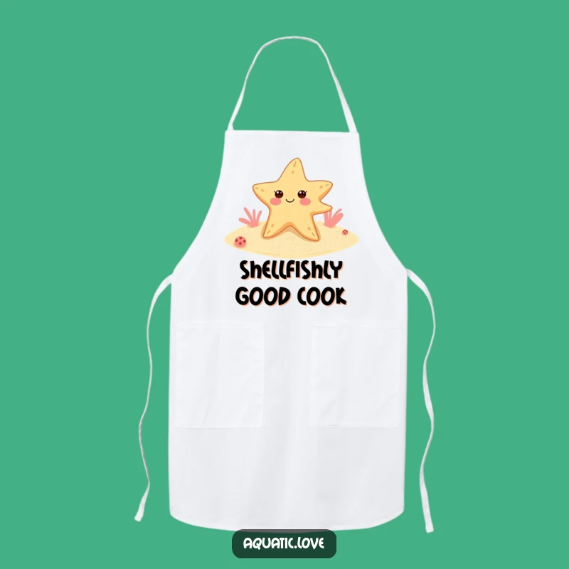 Funny Starfish Flippers Apron: Cheerful Chef, Kitchen Humor, Great Funny Gift for Cooks