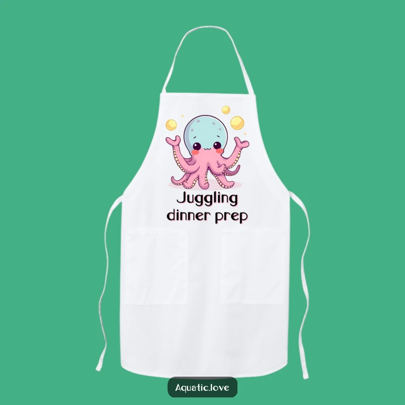 Funny Octopus Pearl Juggling Apron: Skillful Chef, Unique Funny Gift