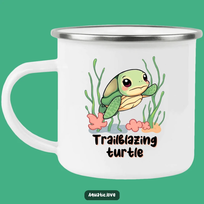Funny Curious Turtle Camping Mug: Adventure Ready, Perfect Funny Gift