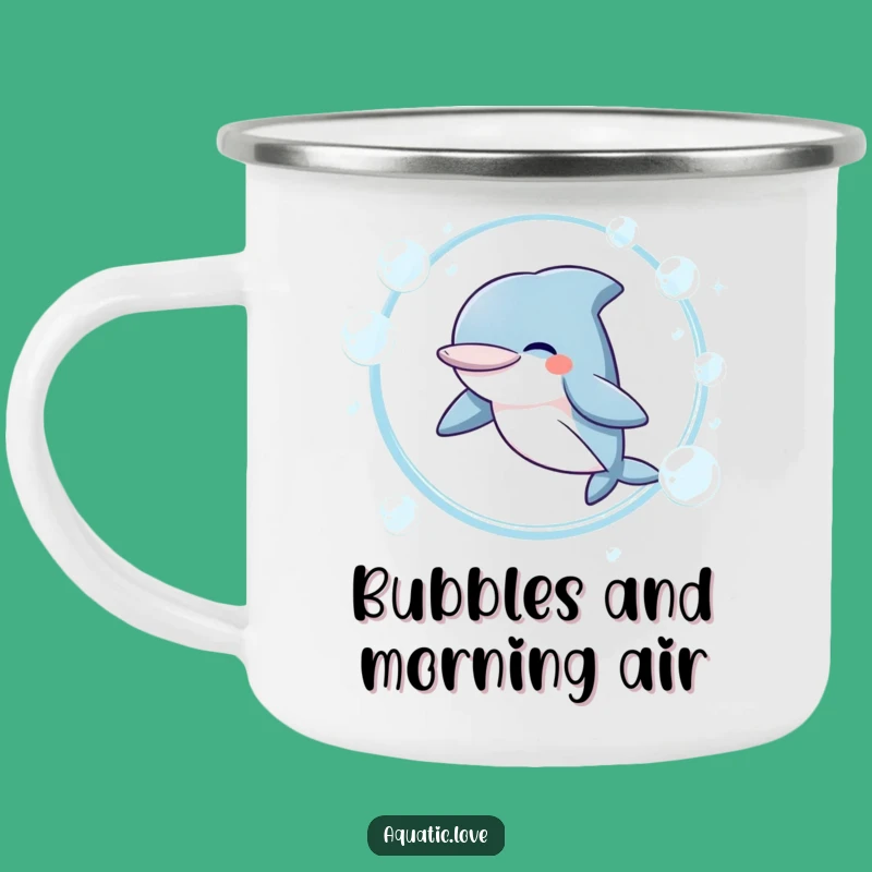 Funny Giggling Dolphin Camping Mug: Playful Outdoors, Perfect Funny Gift