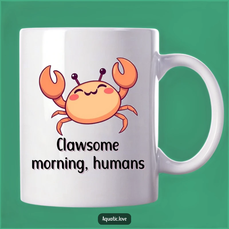 Funny Giggling Crab Mug: Happy Scuttler, Joyful Ocean Vibes, Perfect Funny Gift