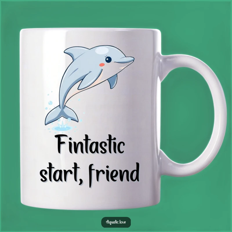 Funny Dolphin Leap Mug: Playful Bubbles, Ocean Joy, Perfect Funny Gift