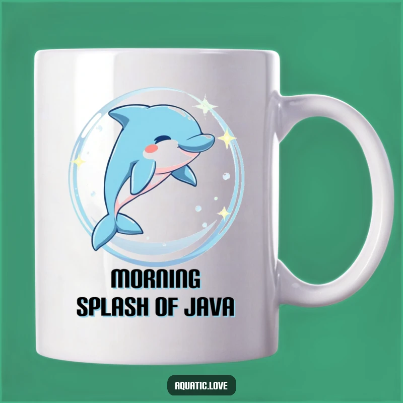 Funny Dolphin Bubble Leap Mug - Playful Ocean Character, Perfect Funny Gift for Water Lovers