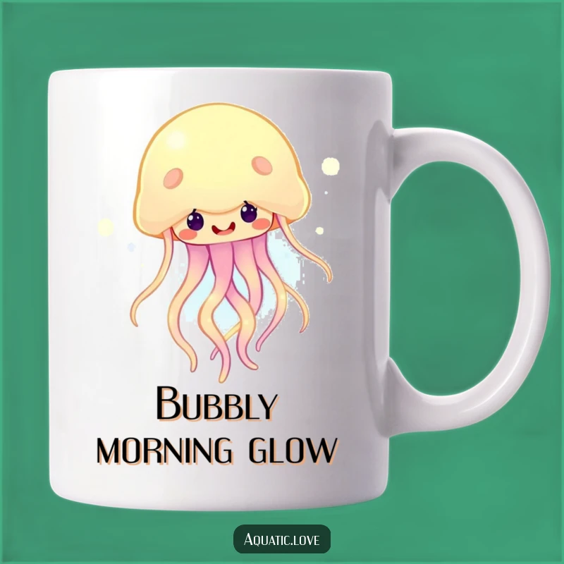 Funny Happy Jellyfish Mug: Glowing Cheerful Bob, Perfect Funny Gift