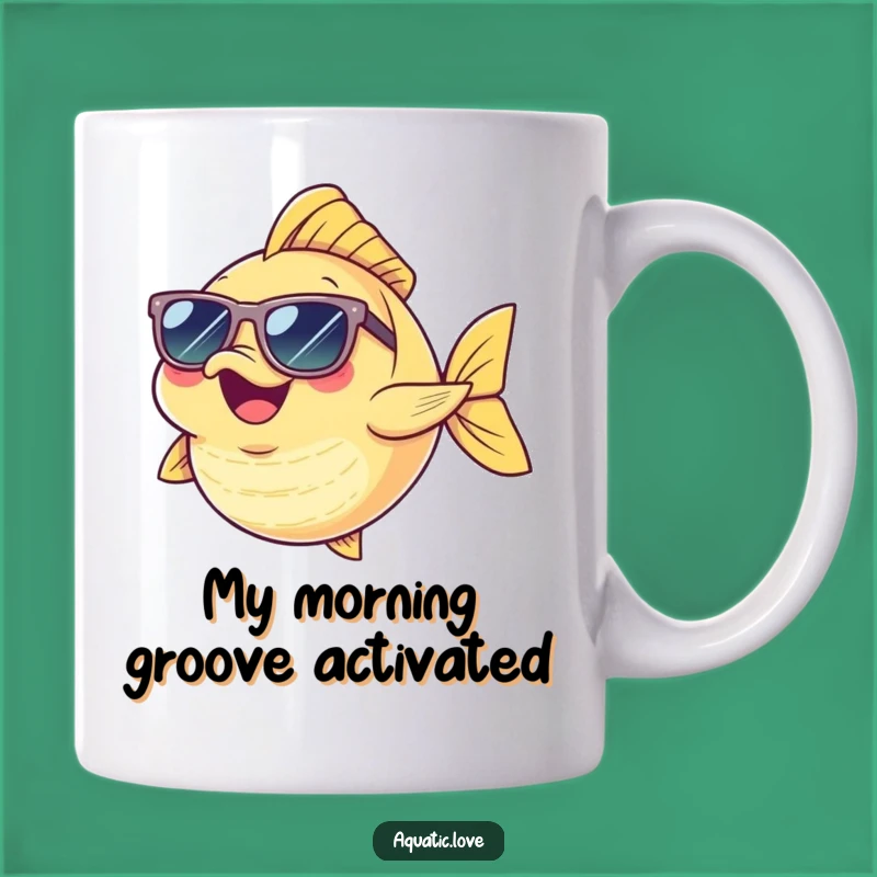 Funny Dancing Fish Mug: Cheerful Character with Sunglasses, Perfect Funny Gift