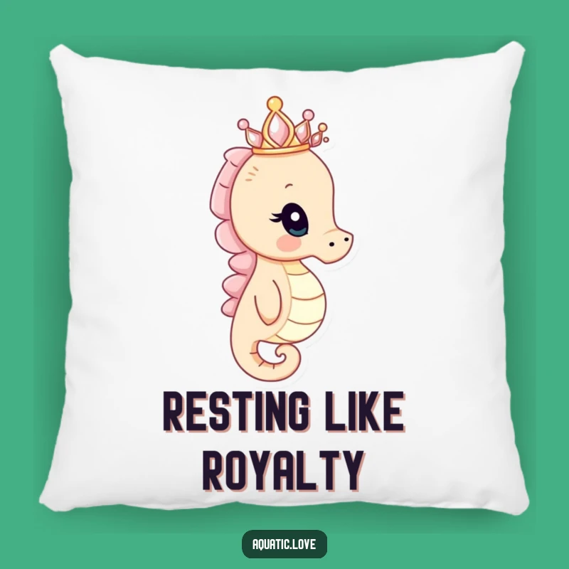 Funny Seahorse Crown Pillow: Cozy Gazer, Regal Comfort, Perfect Funny Gift