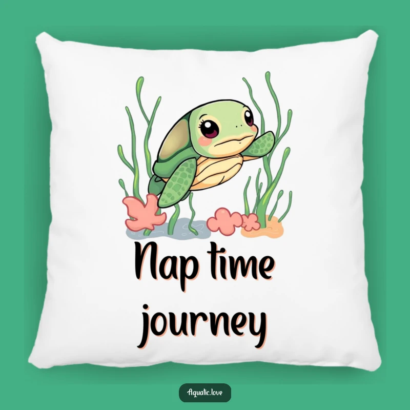 Funny Curious Turtle Pillow: Cozy Seaweed Comfort, Perfect Funny Gift