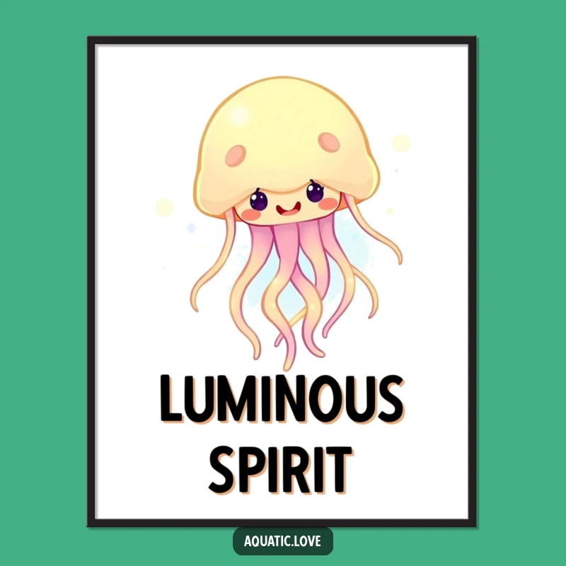 Funny Happy Jellyfish Digital Art: Instant Cheerful Glow, Perfect Funny Gift