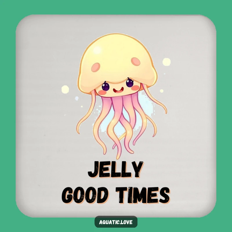 Funny Happy Jellyfish Coaster: Protect Surfaces with Glow, Great Funny Gift