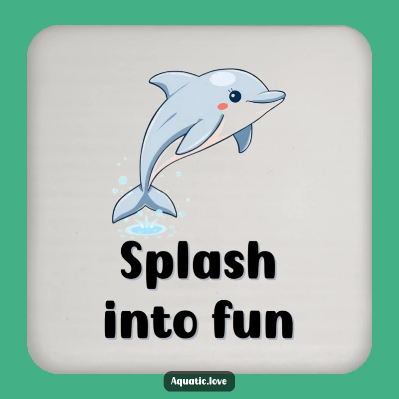Funny Dolphin Leap Coaster: Playful Protector, Ocean Humor, Set of Funny Gifts