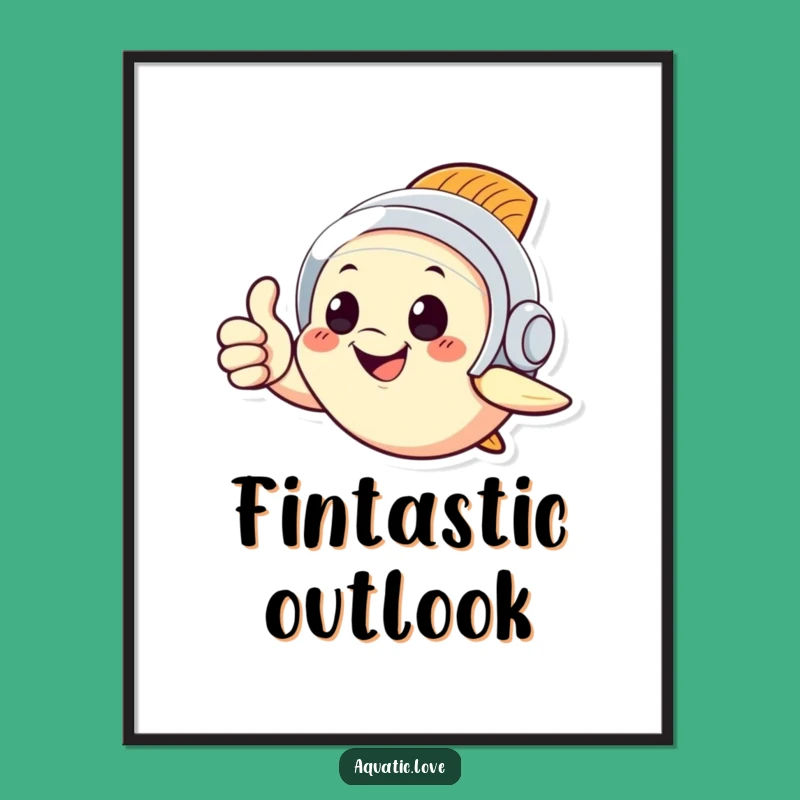 Funny Thumbs Up Fish Poster - Charming Diving Art, Hilarious Gift for Wall Decor Enthusiasts