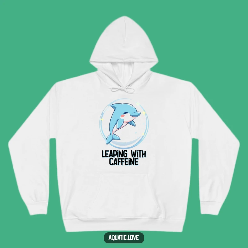 Funny Dolphin Bubble Leap Hoodie - Cozy Character Comfort, Whimsical Funny Gift for Sea Explorers