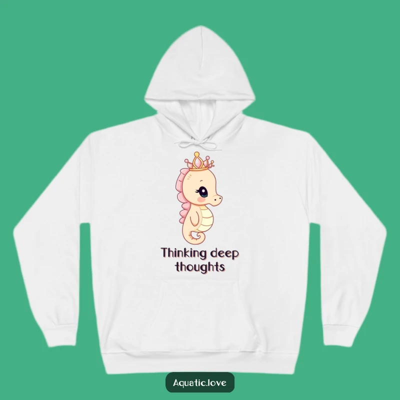 Funny Seahorse Crown Hoodie: Cozy Gazer, Regal Warmth, Ultimate Funny Gift