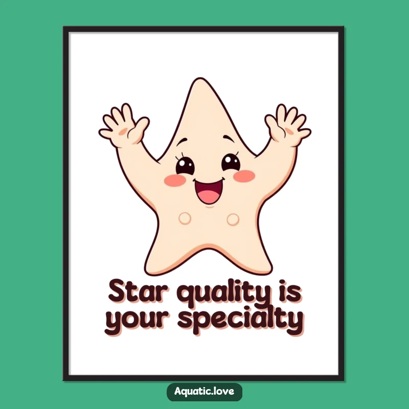 Free Printable Starfish Wall Art: Cheerful Waving Humorous Downloadable Art