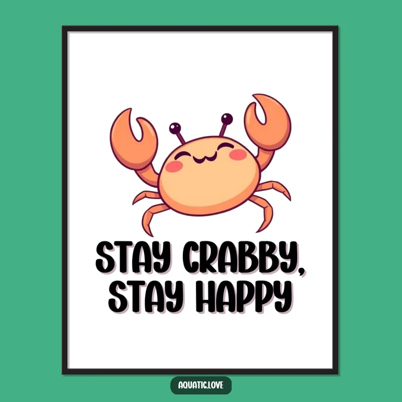Free Printable Wall Art: Giggling Crab Funny Downloadable Art for a Coastal Vibe