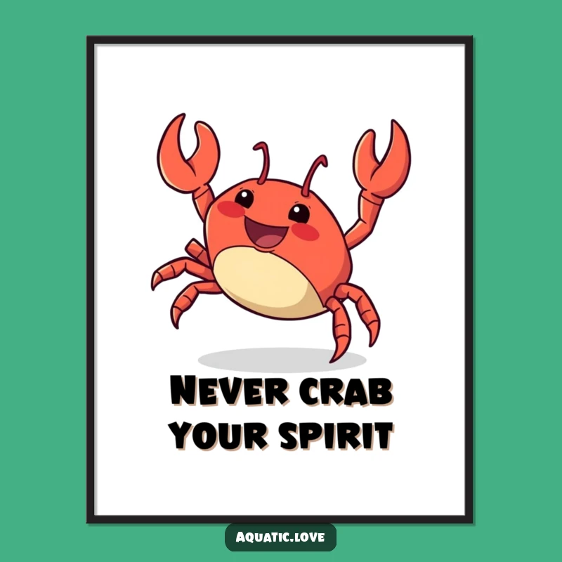 Free Printable Wall Art: Crab Scuttle, Playful Nautical Downloadable Decor