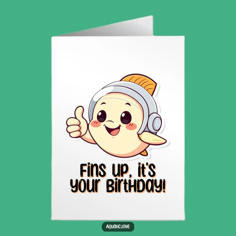 Free Printable Happy Birthday Fish Card: Funny Diving Helmet DIY Downloadable Gift