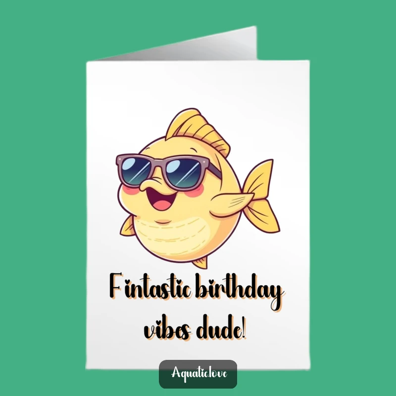 Free Printable Funny Birthday Card: Dancing Fish with Sunglasses, Hilarious Downloadable Gift