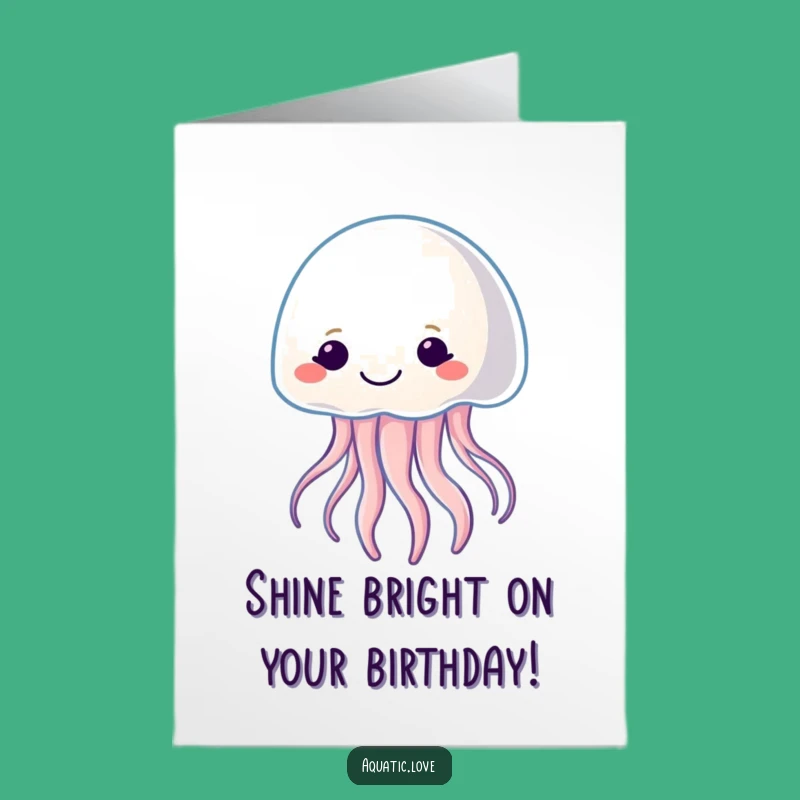 Free Printable Jellyfish Birthday Card: Glowing Light DIY Downloadable Gift