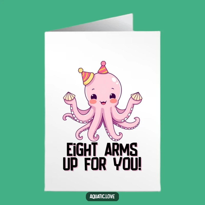 Free Printable Congrats Card: Juggling Octopus Funny Downloadable Gift for Success
