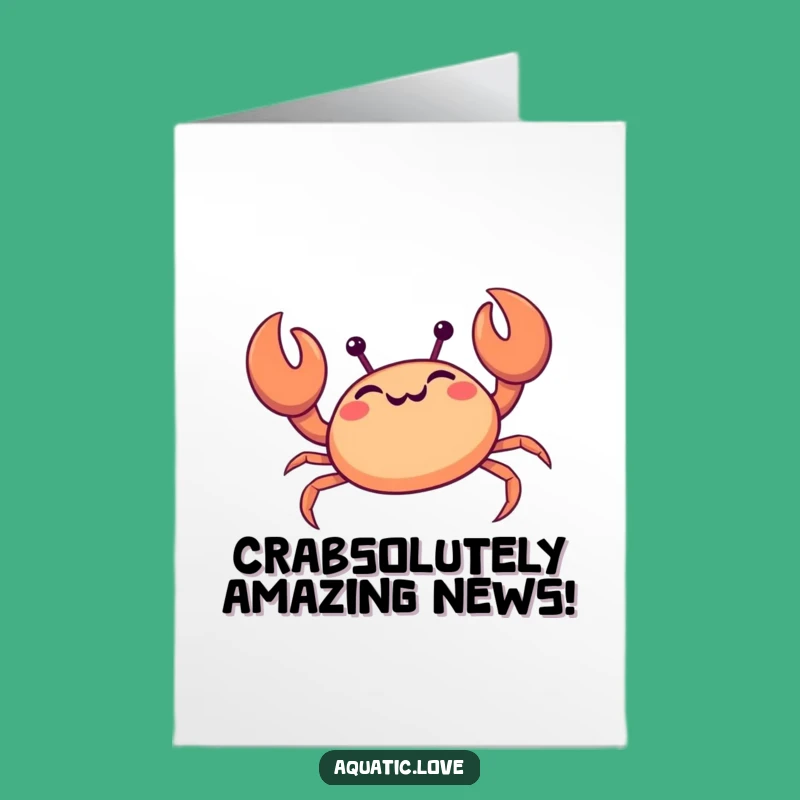 Free Printable Congrats Card: Giggling Crab Funny Downloadable Gift to Celebrate Success