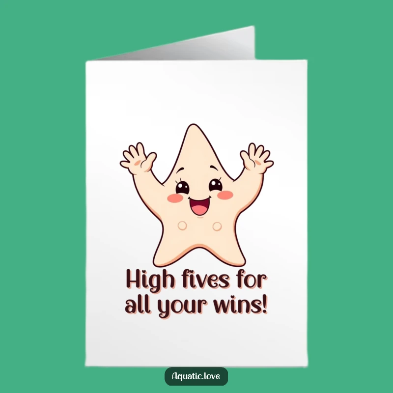Free Printable Starfish Card: Cheerful Waving Congratulations DIY Downloadable Gift