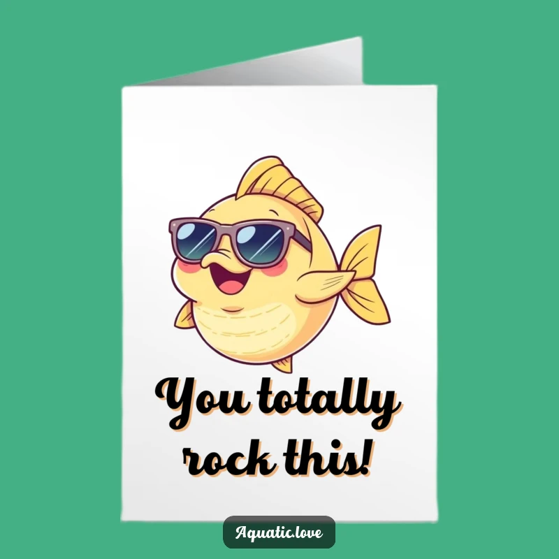 Free Printable Congrats Card: Funny Dancing Fish Sunglasses Celebration, Downloadable Humor
