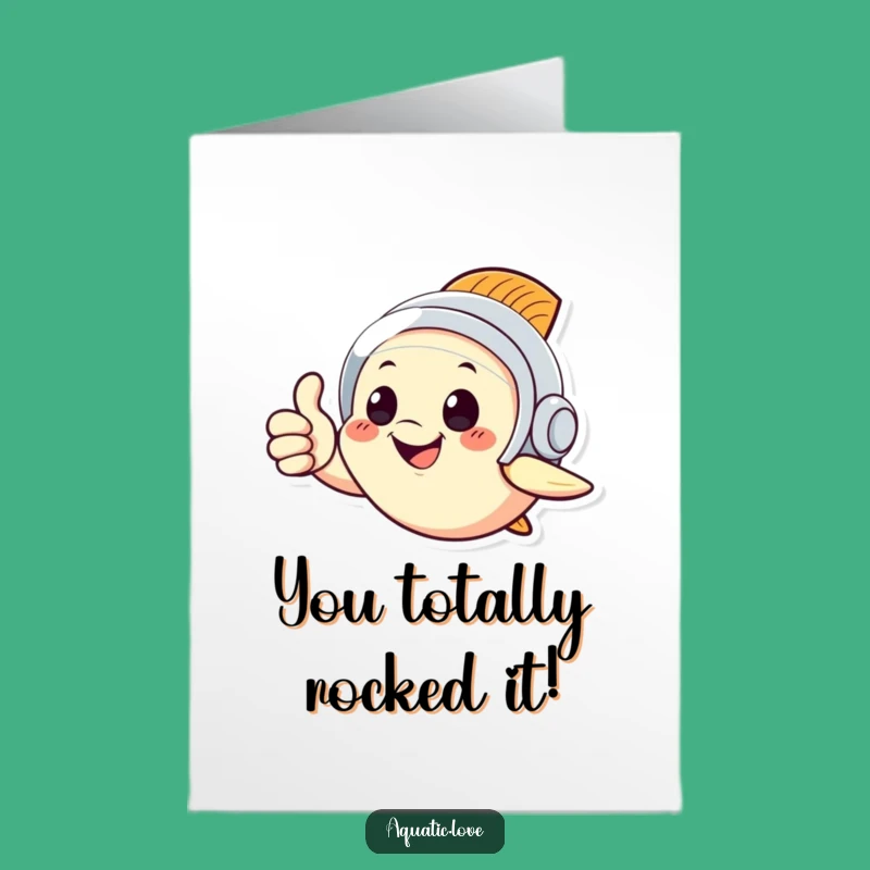 Free Printable Congratulations Fish Card: Funny Diving Helmet DIY Downloadable Gift