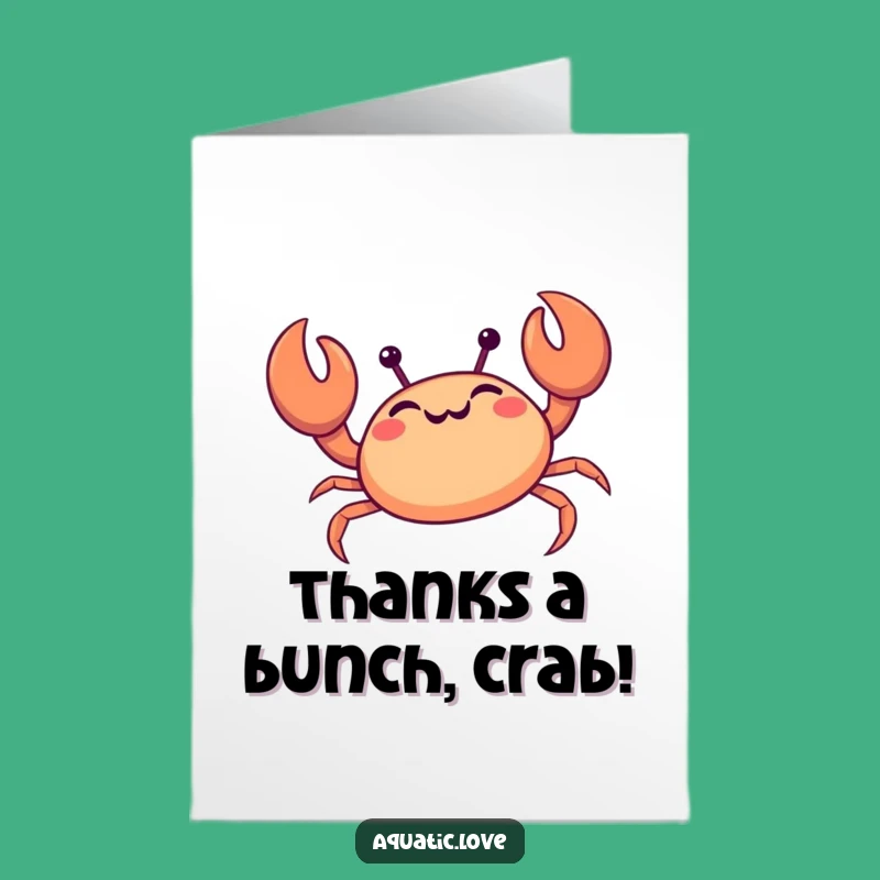 Free Printable Thank You Card: Giggling Crab Funny Downloadable Gift for Your Gratitude