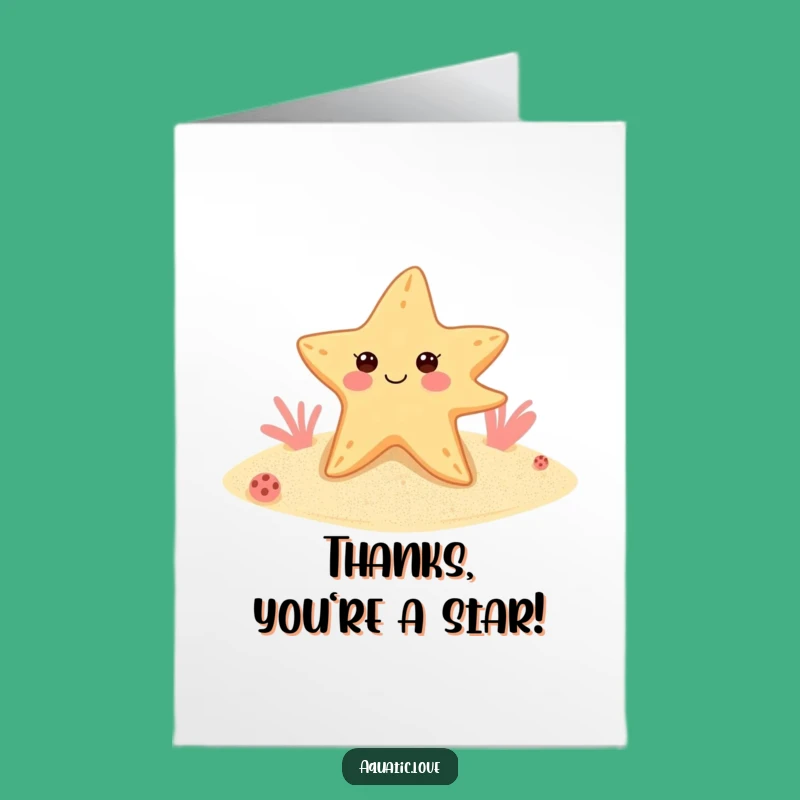 Free Printable Thank You Card: Starfish Winks a Funny 'Thanks' Downloadable Gift