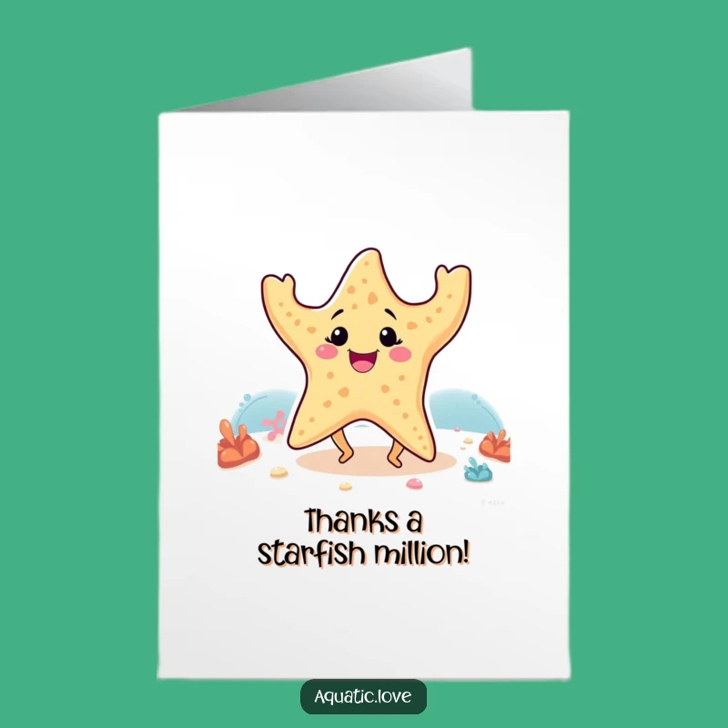 Free Printable Starfish Thank You Card: Humorous Sea Star Appreciation