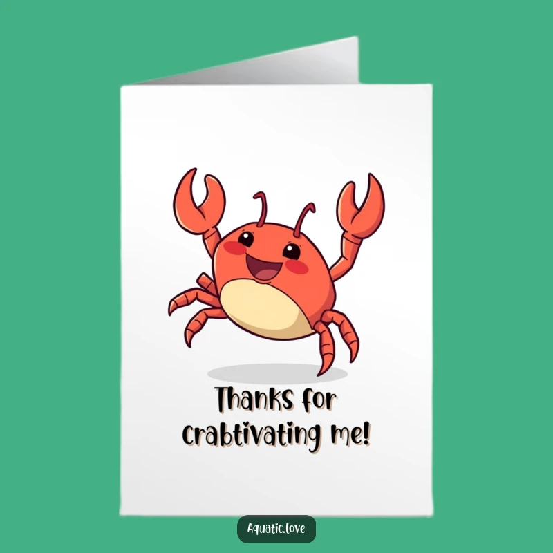 Free Printable Thank You Card: Crab Scuttle, Quick Gratitude Downloadable Design