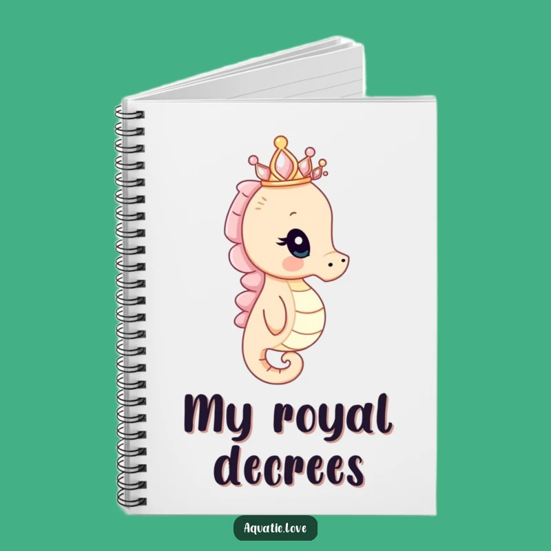 Funny Seahorse Crown Notebook: Curious Journal, Regal Notes, Perfect Funny Gift