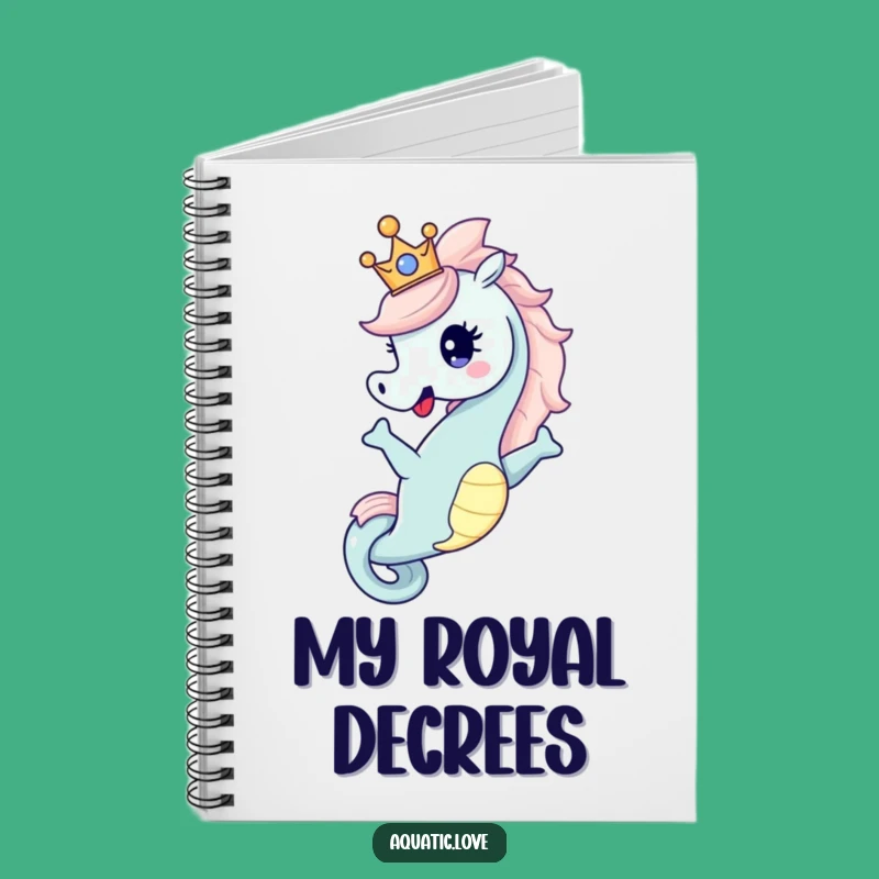Funny Seahorse Crown Notebook: Royal Notes, Elegant Funny Gift