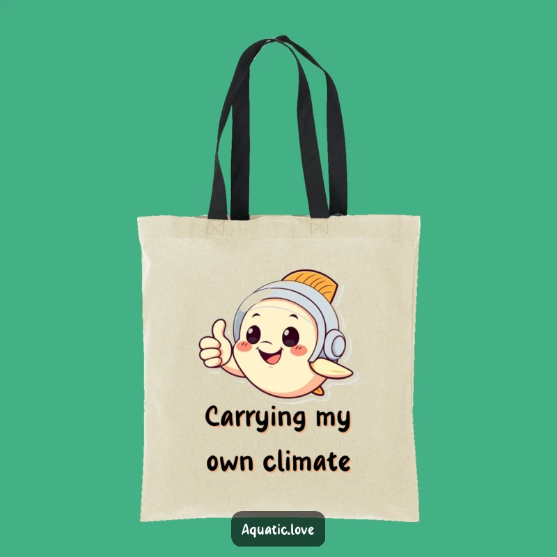 Funny Diving Fish Tote Bag - Cute Character, Handy Funny Gift for Beach Goers and Shoppers