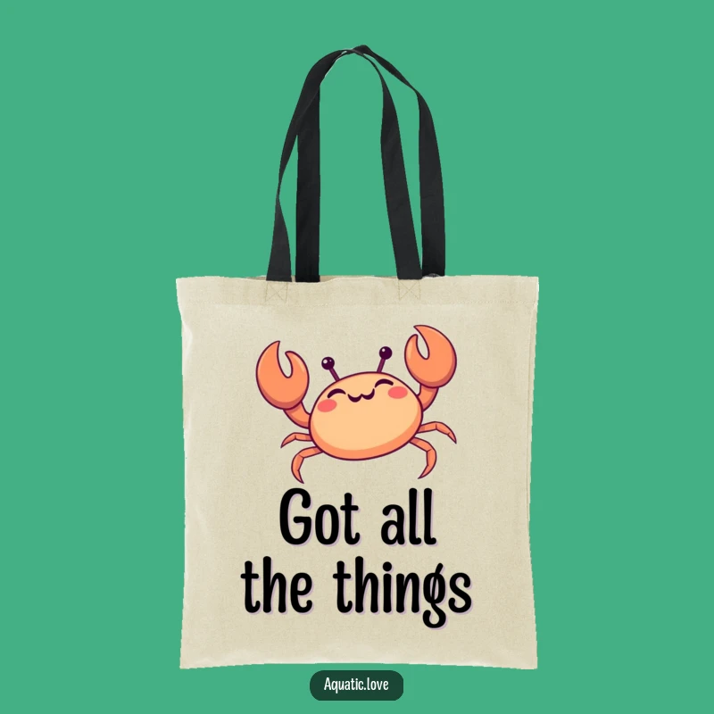 Funny Giggling Crab Tote Bag: Happy Hauler, Beach Essential, Practical Funny Gift