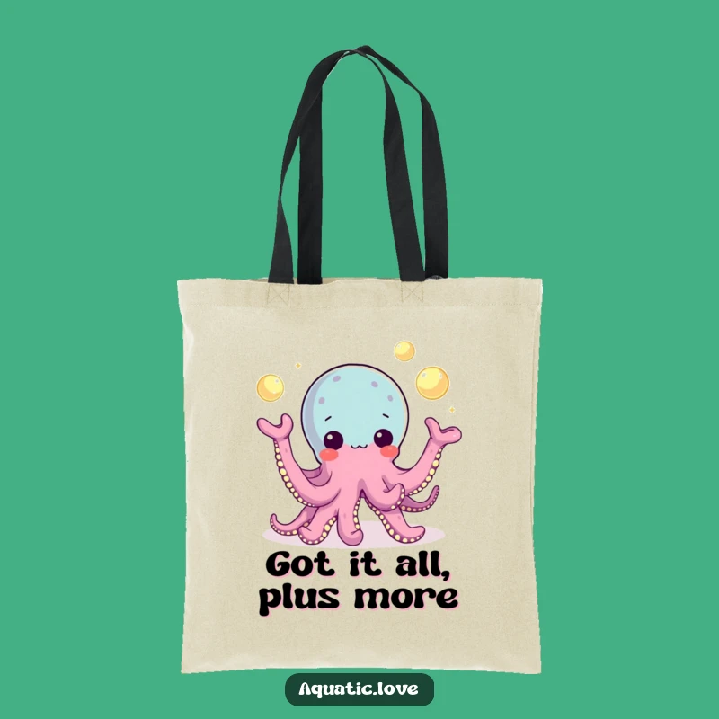 Funny Octopus Pearl Juggling Tote Bag: Playful Style, Ideal Funny Gift